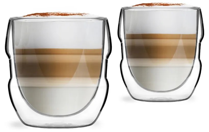 Set de 2 pahare cu pereți dubli Vialli Design Sferico, 250 ml