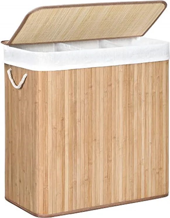 OFERTA Cos de rufe bambus cu trei compartimente LECEBY II. calitate