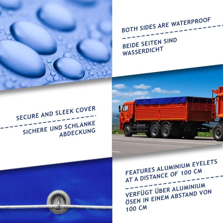 JAGO Prelata 650 g/m², ochiuri de aluminiu, albastru, 3 x 5