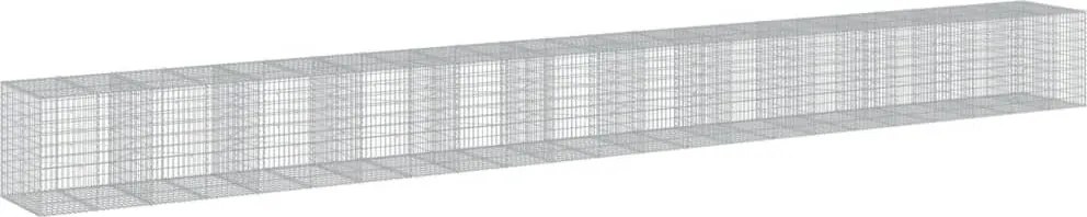 vidaXL Coș gabion cu capac, 1150x100x100 cm, fier galvanizat
