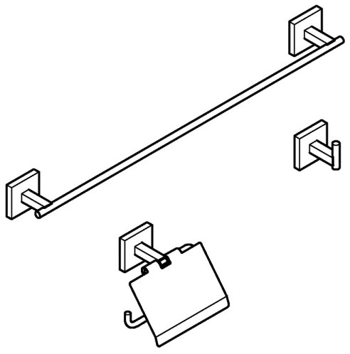 GROHE 41124000 - Set accesorii START CUBE, 558 mm, crom lucios