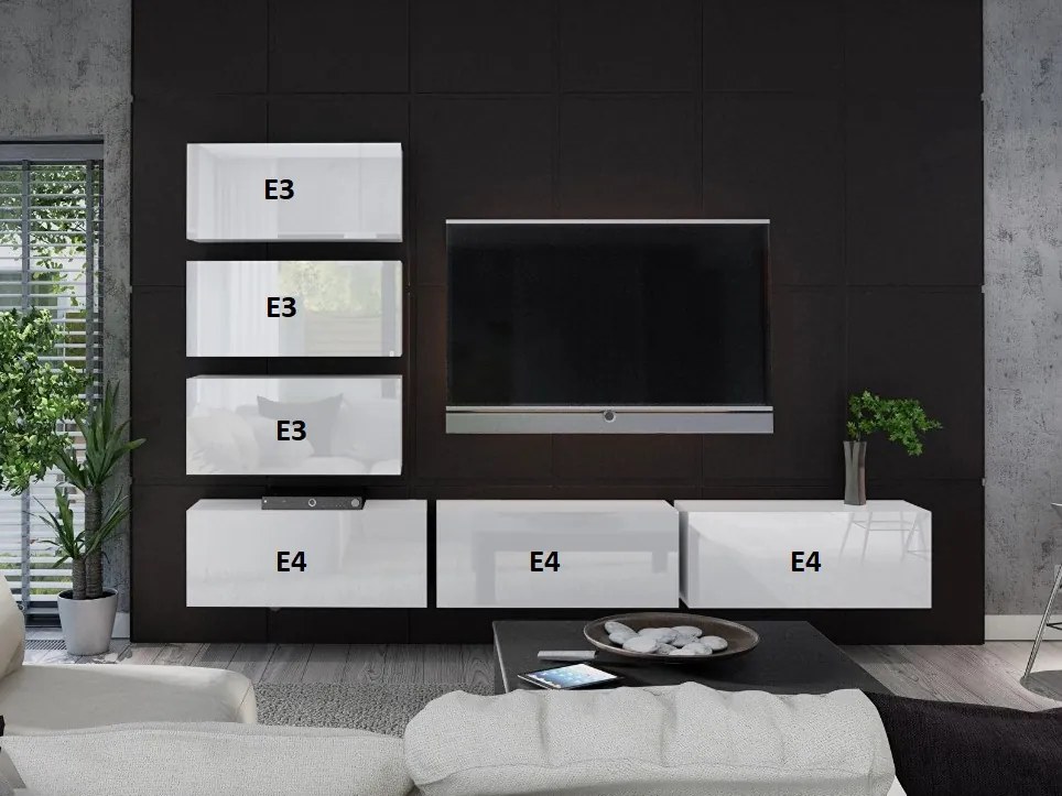 Mobilier living Begonia (alb + alb lucios). 1007687