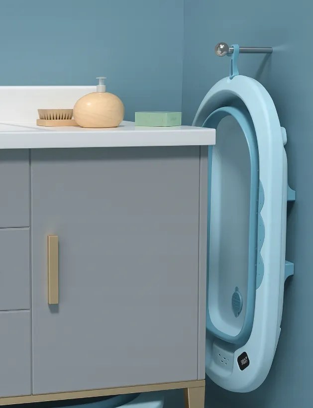 Cada de baie pliabilă pentru copii VAIANA PREMIUM cu pernă - mai multe culori Violet