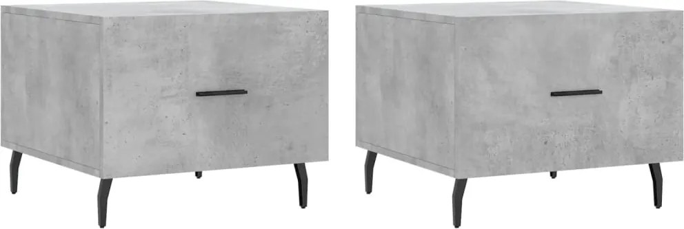 vidaXL Măsuțe de cafea, 2 buc., gri beton, 50x50x40 cm, lemn compozit