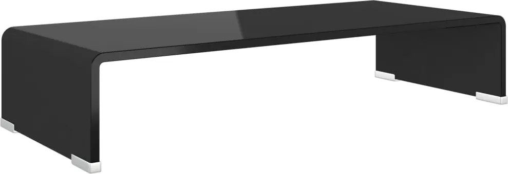 vidaXL Stand TV/suport monitor din sticlă, negru, 60x25x11 cm
