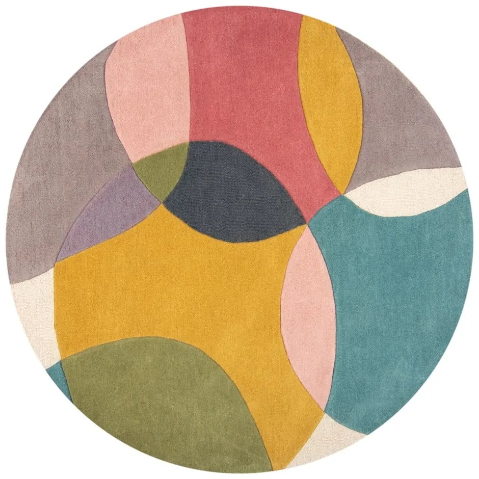 Covor țesut manual rotund din lână ø 160 cm Glow Multi – Flair Rugs