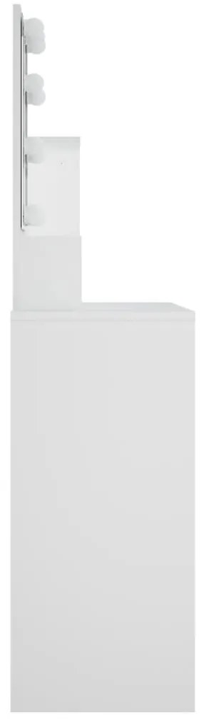Masa de toaleta cu LED, alb, 86,5x35x136 cm Alb