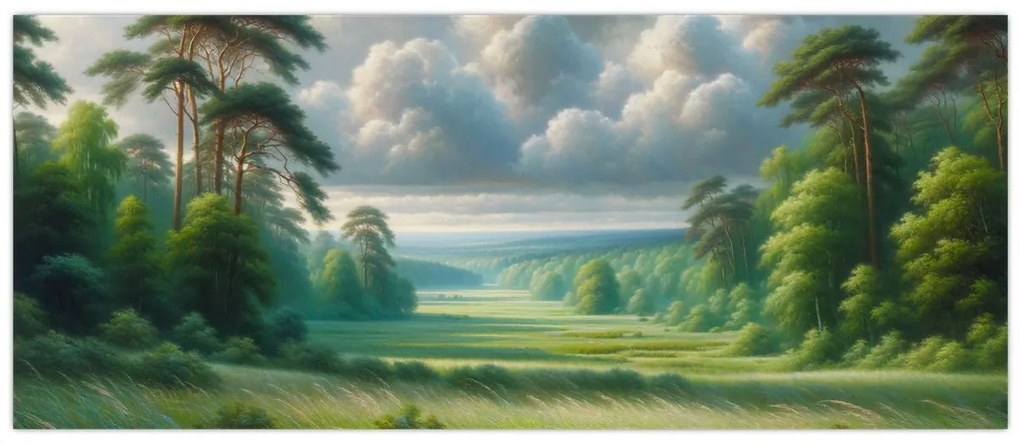 Tablou - Peisaj verde (120x50 cm)