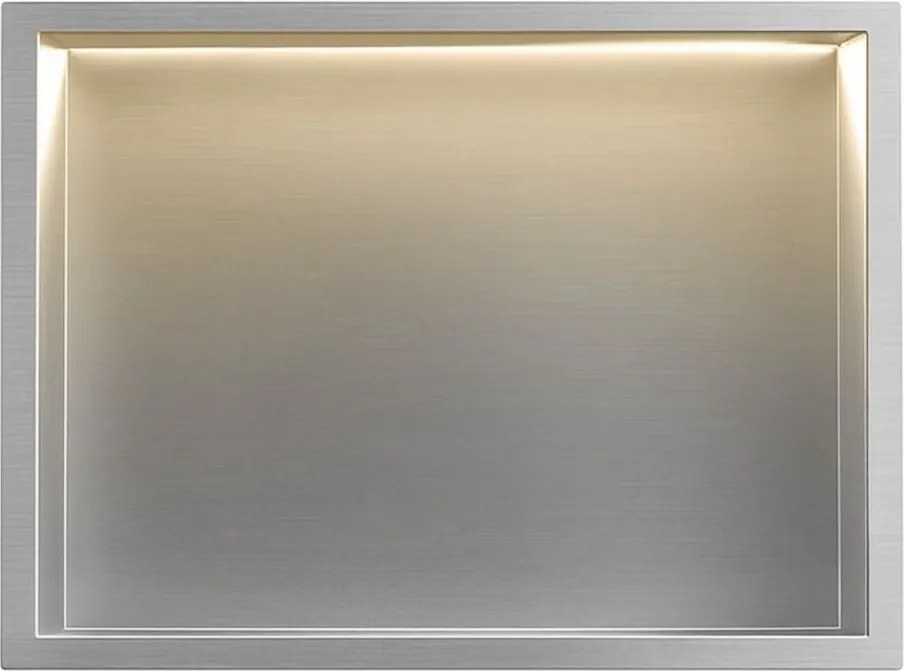 RAFT BAIE INCASTRAT PERETE LED 30x45 steel brush
