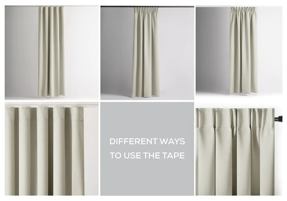 Draperie crem termoizolantă/dimout (semi-opacă) 140x270 cm Kierra – Restilo