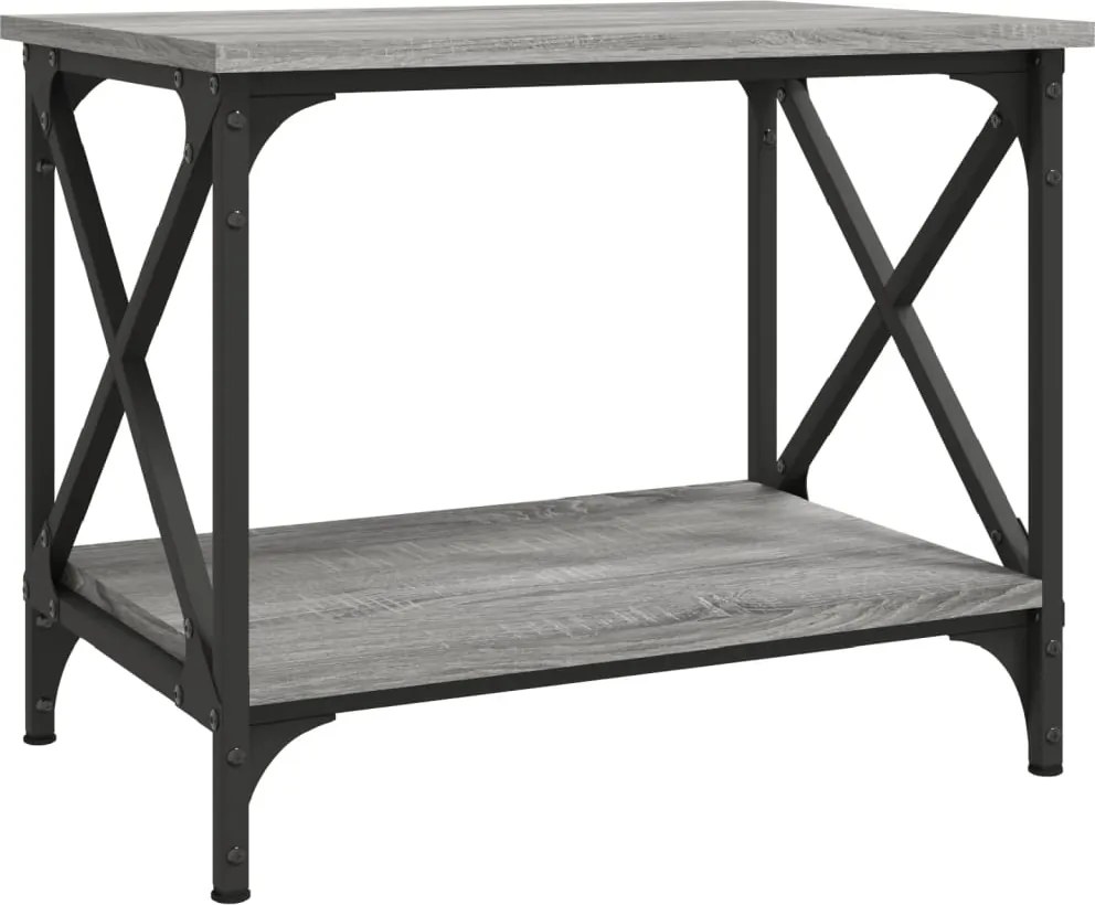 vidaXL Măsuță laterală, gri sonoma, 55x38x45 cm, lemn prelucrat