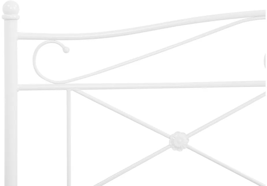 Pat matrimonial 140 cm RANDEZ (metal) (alb) (cu somieră). 1018569