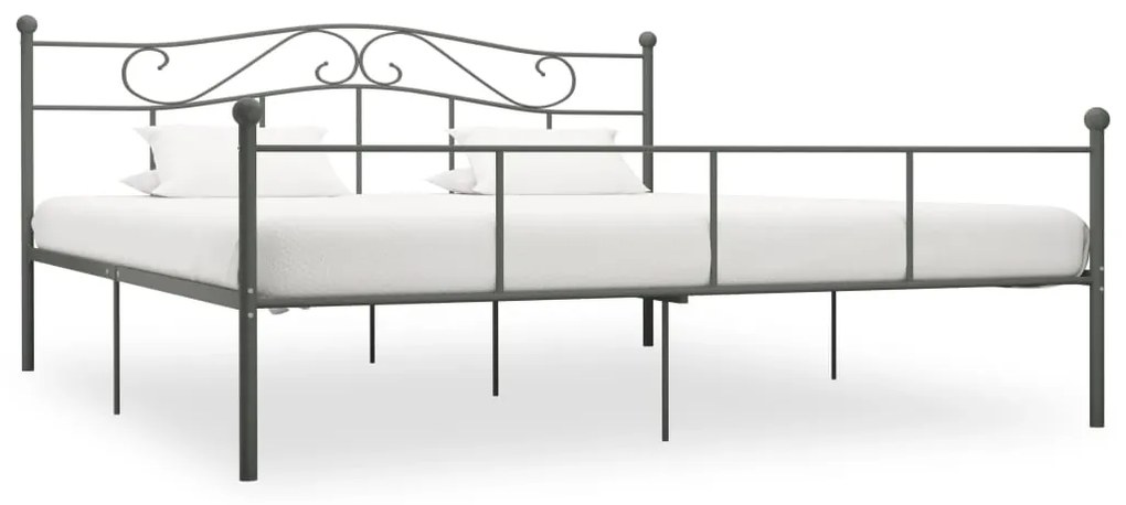 284536 vidaXL Cadru de pat, gri, 200 x 200 cm, metal