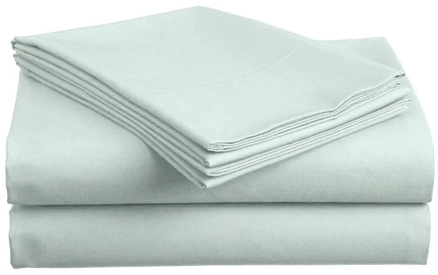 Cearsaf din bumbac albastru gheata 140x240 cm