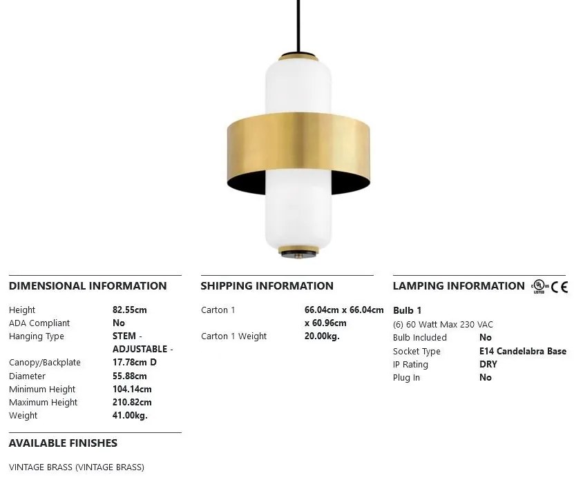 Pendul LUX MELROSE big, alb opal