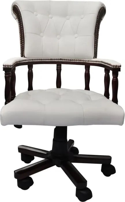 vidaXL Scaun de birou pivotant, alb