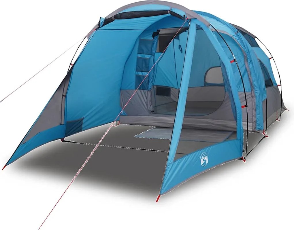 vidaXL Cort de camping tunel pentru 4 persoane, albastru, impermeabil
