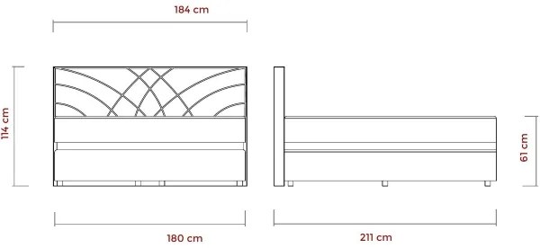Pat tapițat GINA, 180 x 200 cm, bej, cu saltele și spațiu de depozitare