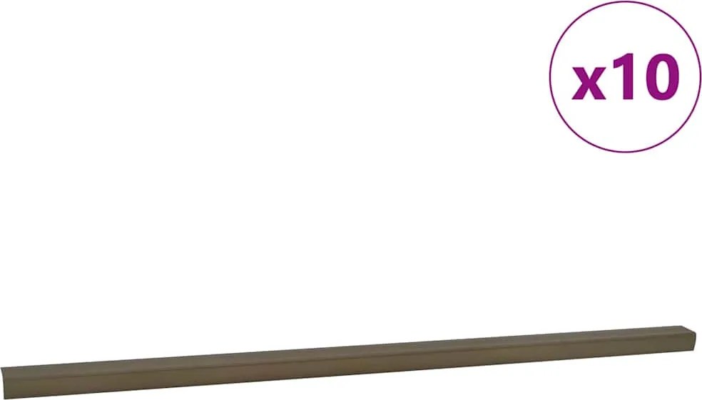 vidaXL Profile pentru marginea treptelor 10 pcs Maro 67 x 3.5 x 3 cm