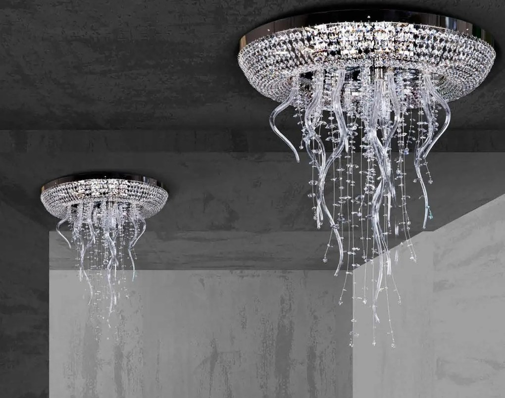 Lustra moderna Vision, Plafoniera eleganta Cristal Bohemia Exclusive ICICLE 02 – CH
