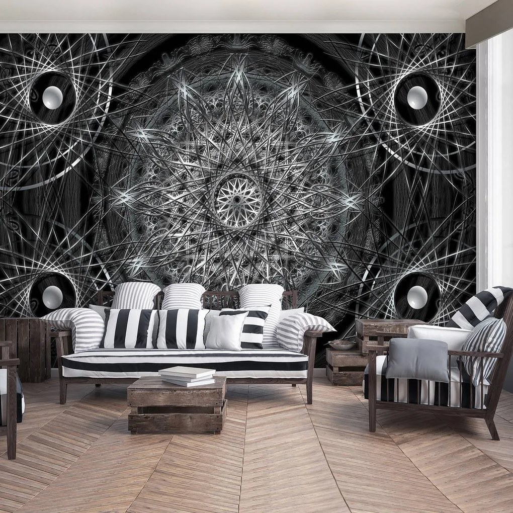 Fototapet - Abstracție argintie (152,5x104 cm)