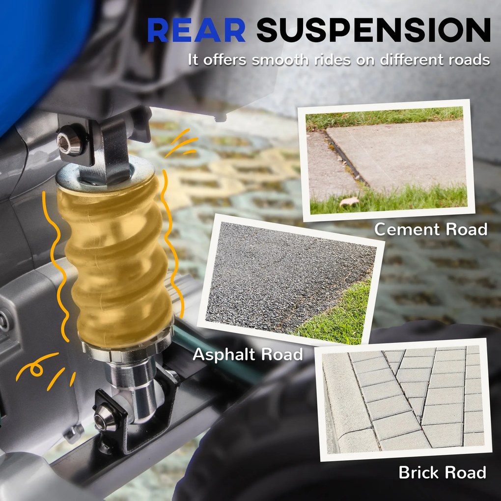 AIYAPLAY Motocicletă Electrică pentru Copii cu Roți Detașabile, Suspensii, Sunete și Indicator de Încărcare, Albastru | Aosom Romania