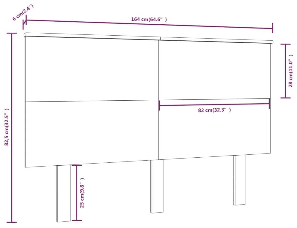 Tablie de pat, 164x6x82,5 cm, lemn masiv de pin 1, Maro, 164 x 6 x 82.5 cm