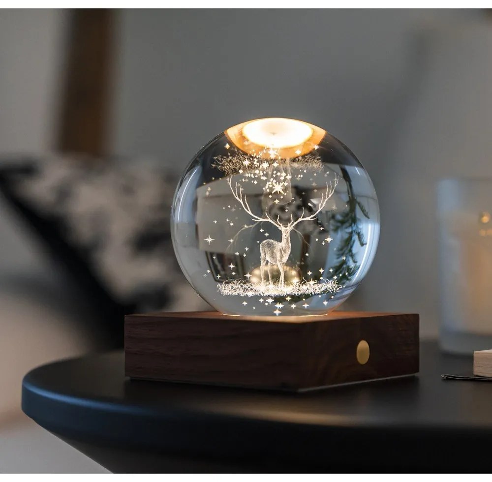 Decorațiune luminoasă maro închis cu USB Amber – Gingko