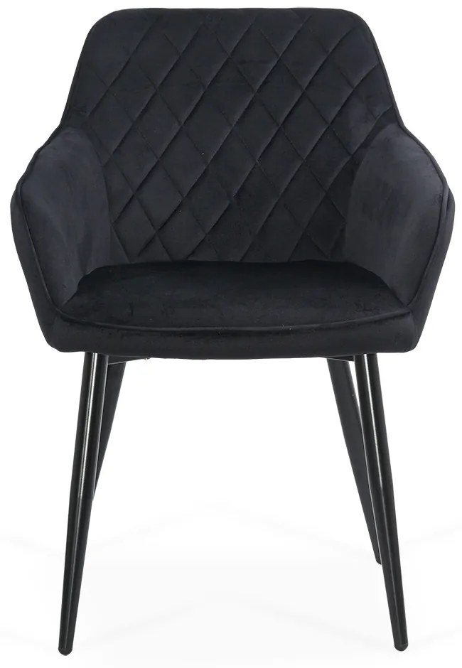 Scaun living din catifea cu picioare metalice BUC 258 negru