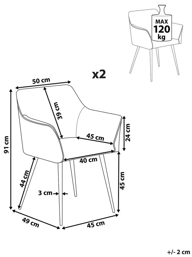 Set 2 buc. scaune pentru sufragerie Jardim (albastru închis). 1009949
