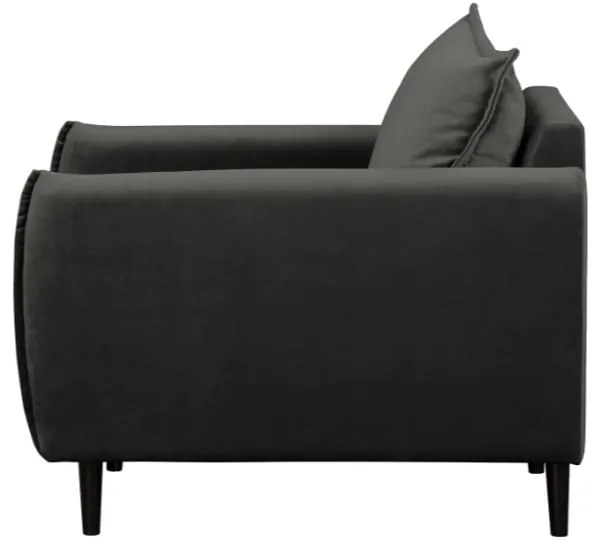 Fotoliu gri închis cu tapițerie din catifea Juli – Ropez