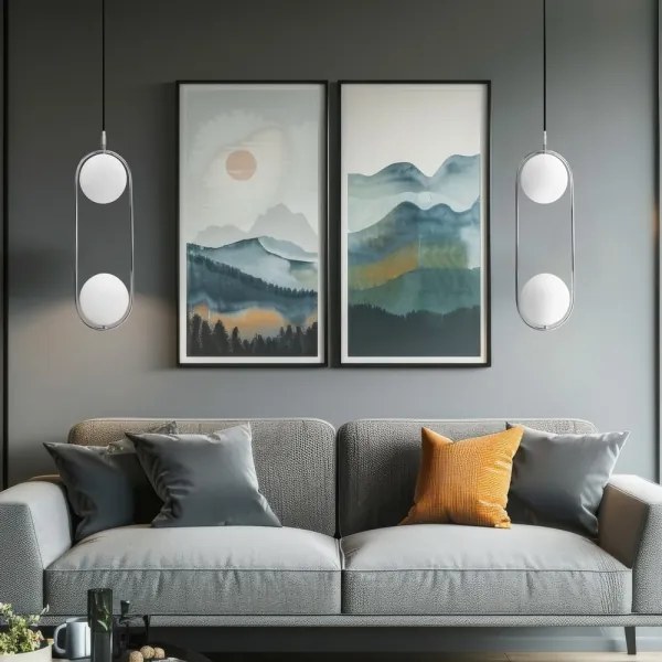 Lustră pe cablu CORDEL 2xG9/28W/230V crom lucios