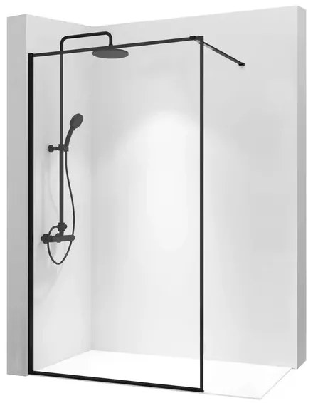 Paravan de dus tip Walk-in Rea Bler 110x195 cm profil negru