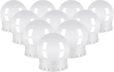 Becuri LED pentru oglinda, masa de toaleta, machiaj, cu panou control, 30 moduri iluminare, USB, set 10 buc, Malatec