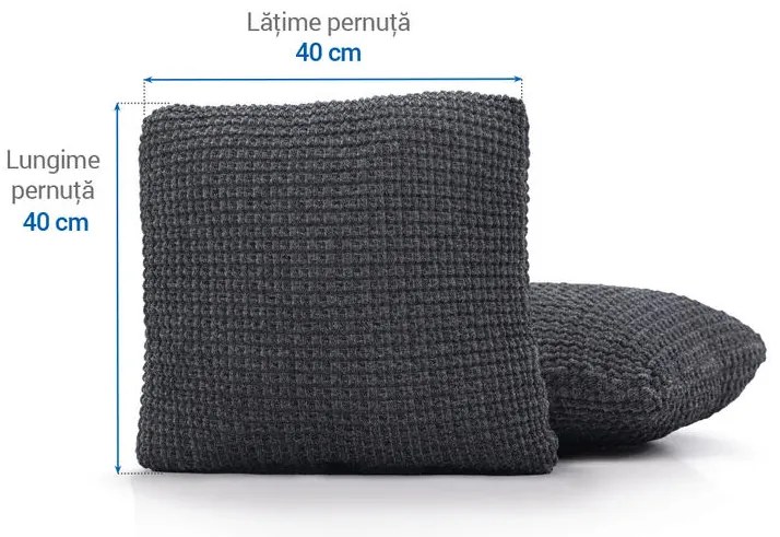 Huse super elastice RUBINIA antracit feţe de pernă 2 buc (40 x 40 cm)