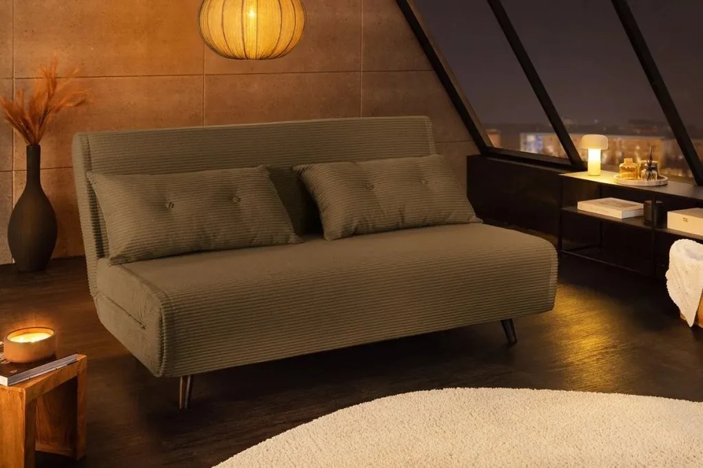 Fotoliu Pat SMART MULTIFUNCTION 140cm catifea raiata verde