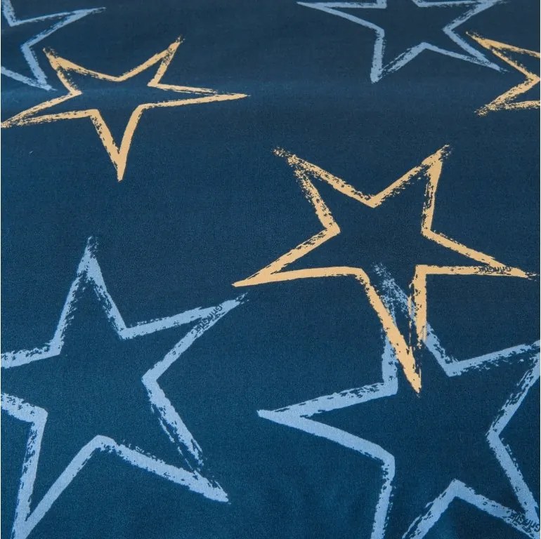 Lenjerie de pat din microflanel STARMISS albastru inchis Dimensiune lenjerie de pat: 2 buc 70 x 90 cm | 200 x 220 cm