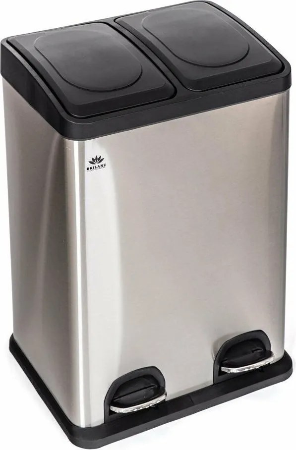Coș sortare deșeuri Brilanz Savery, 2 x 20 l, inox, 40 l