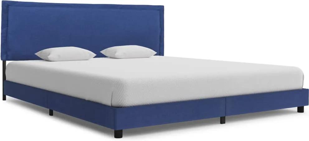 Cadru de pat, albastru, 160 x 200 cm, material textil