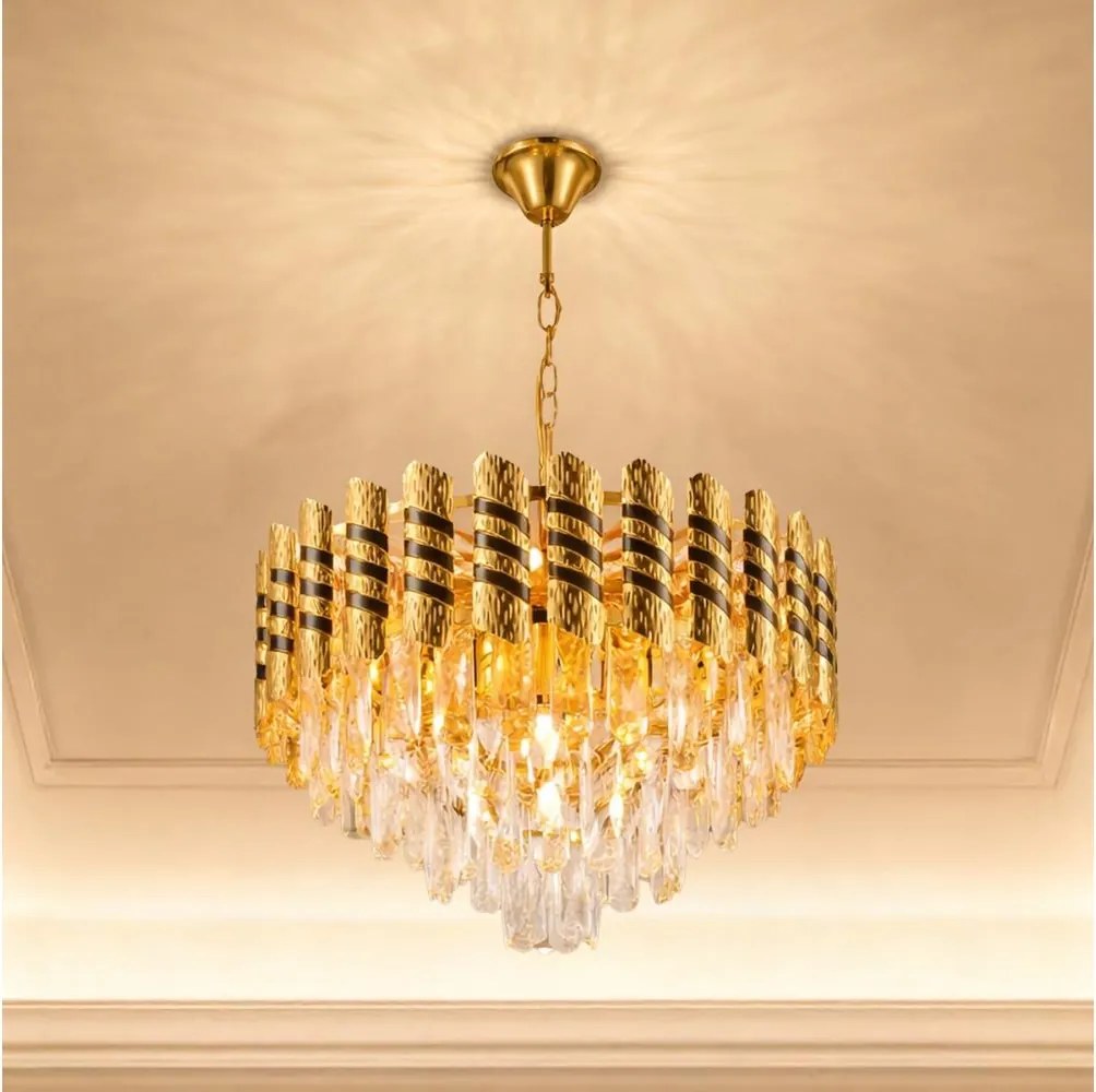 Brilagi - Lustră suspendată pe lanț CRISTAL, 5 x soclu E14 (max. 40 W pe bec), 230 V, diametru 38 cm