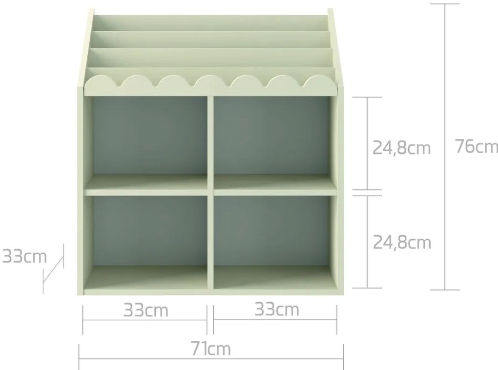Biblioteca pentru copii Book Nook latte H76 cm