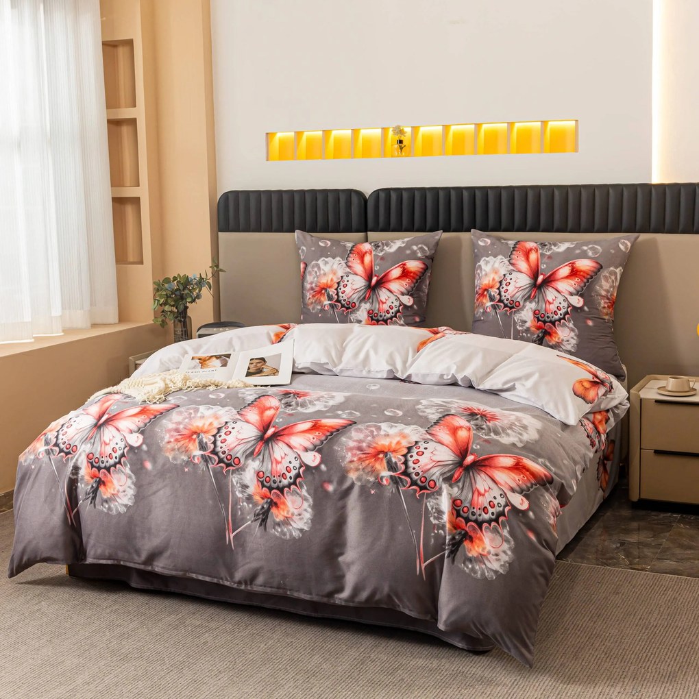 Lenjerie de pat din microfibra FLARISSE gri Dimensiune lenjerie de pat: 70 x 80 cm | 140 x 200 cm