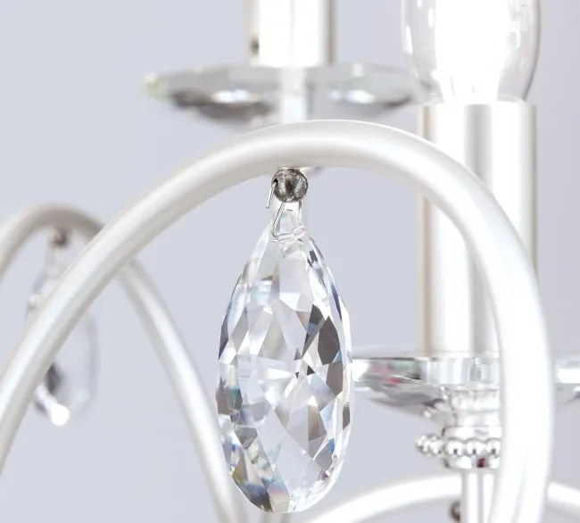 Lampadar stil clasic cu cristale Swarovski Giada argintiu mat
