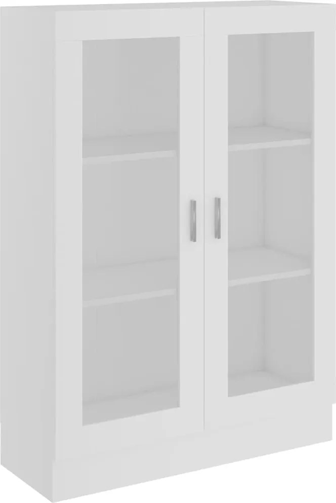 vidaXL Dulap cu vitrină, alb, 82,5 x 30,5 x 115 cm, lemn prelucrat