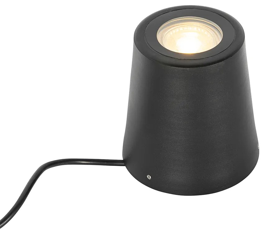 Spot modern de grădină negru rotund IP65 - Lennard