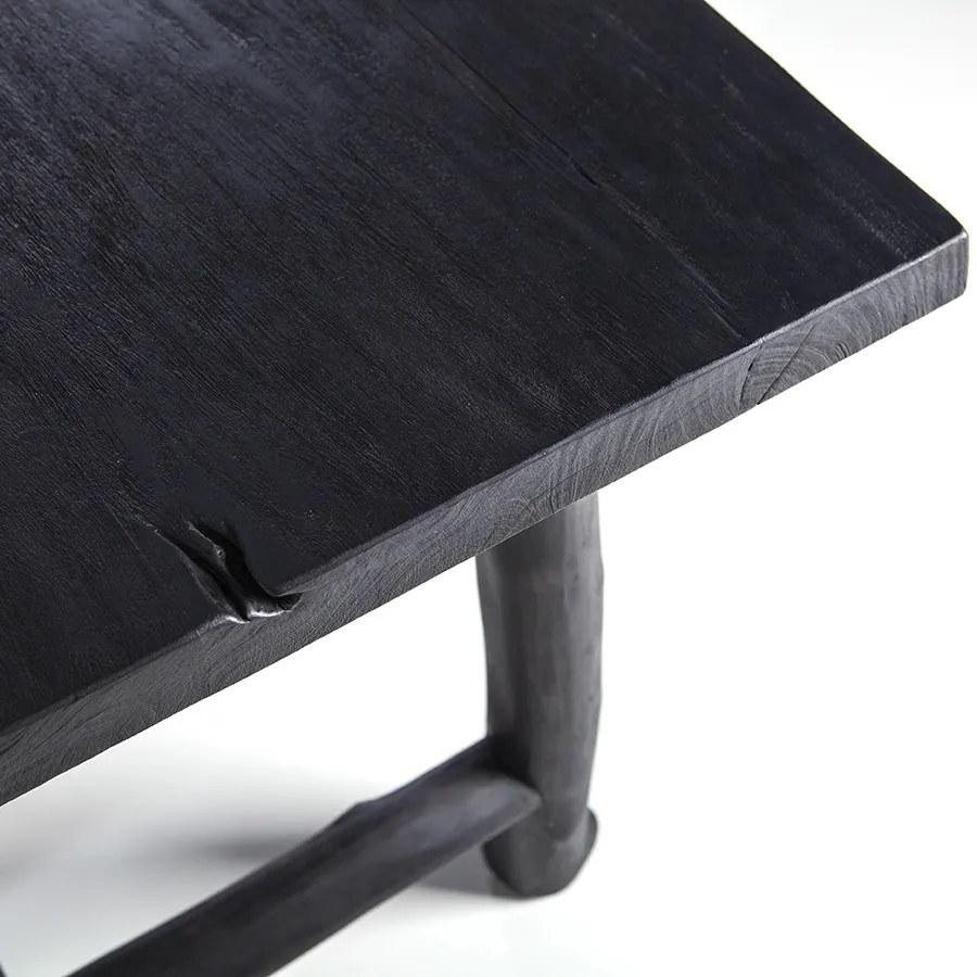 Masa dreptunghiulara din lemn de mahon Amazone 300x100x78 cm neagra