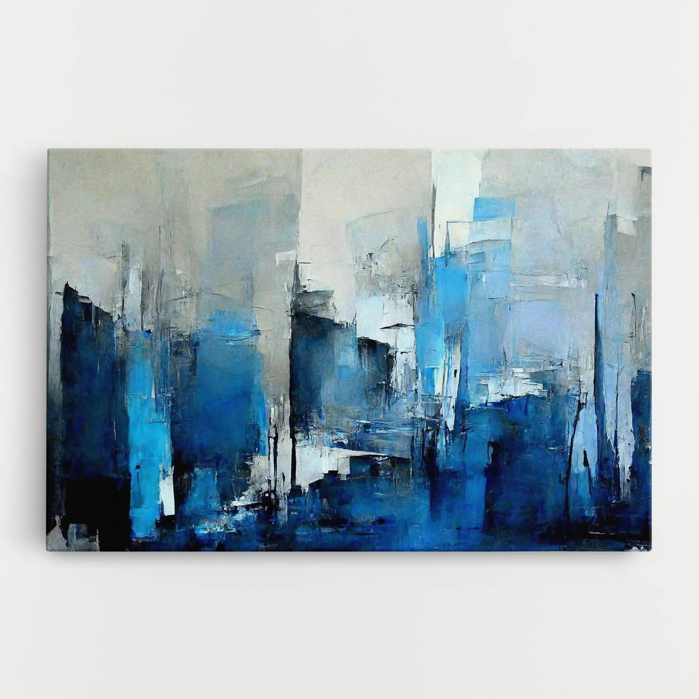 Tablou Canvas, 70x100cm, Dormitor si Living, Abstracte, Arta abstracta, Blue Gray Color