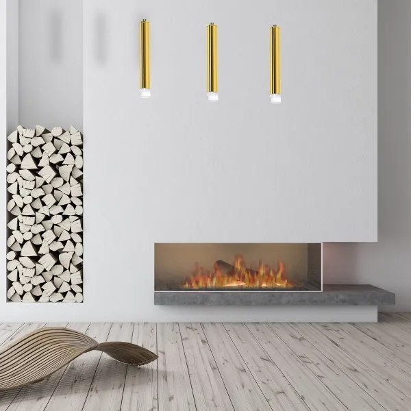 Lustră LED pe cablu GOLDIE 3xLED/15W/230V aurie