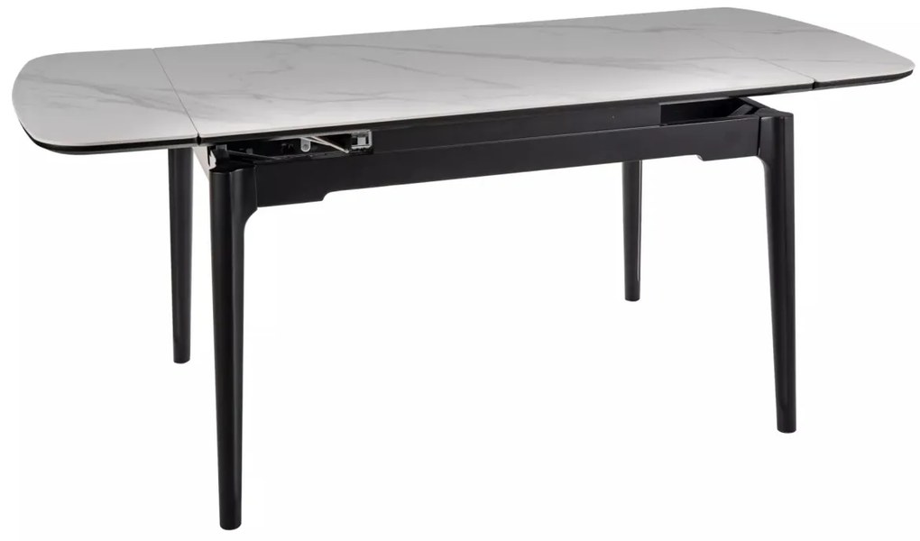 Masa extensibila Sento alb/negru L120-180xl80 cm