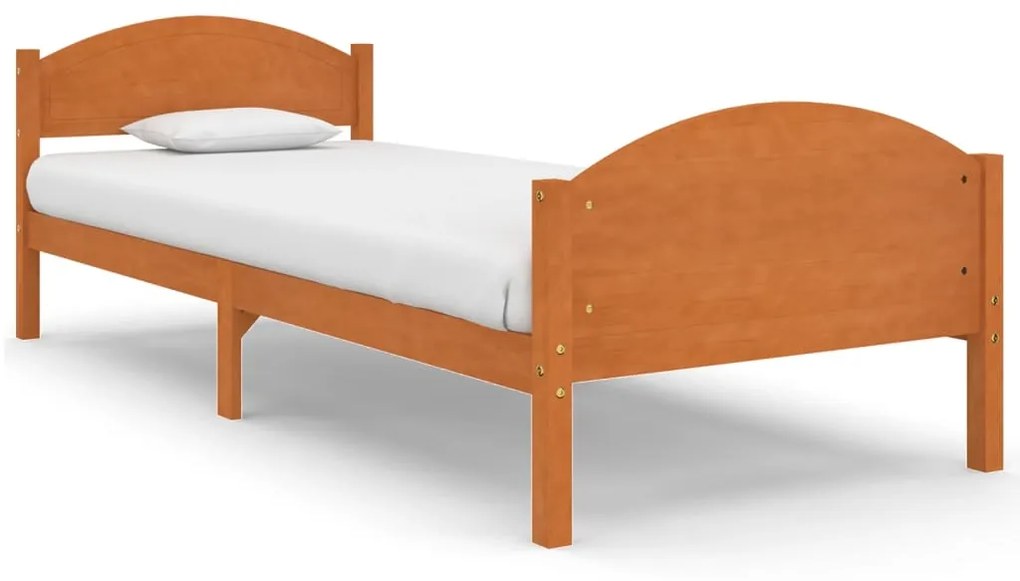 322036 vidaXL Cadru de pat, maro miere, 90x200 cm, lemn masiv de pin